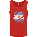 Torn Argentina Flag Argentinian Day Football Mens Vest Tank Top Red