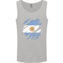 Torn Argentina Flag Argentinian Day Football Mens Vest Tank Top Sports Grey
