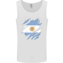 Torn Argentina Flag Argentinian Day Football Mens Vest Tank Top White