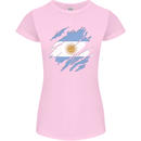 Torn Argentina Flag Argentinian Day Football Womens Petite Cut T-Shirt Light Pink