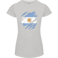 Torn Argentina Flag Argentinian Day Football Womens Petite Cut T-Shirt Sports Grey