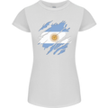 Torn Argentina Flag Argentinian Day Football Womens Petite Cut T-Shirt White