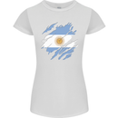 Torn Argentina Flag Argentinian Day Football Womens Petite Cut T-Shirt White