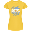 Torn Argentina Flag Argentinian Day Football Womens Petite Cut T-Shirt Yellow