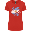 Torn Argentina Flag Argentinian Day Football Womens Wider Cut T-Shirt Red