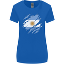 Torn Argentina Flag Argentinian Day Football Womens Wider Cut T-Shirt Royal Blue