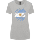 Torn Argentina Flag Argentinian Day Football Womens Wider Cut T-Shirt Sports Grey