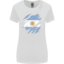 Torn Argentina Flag Argentinian Day Football Womens Wider Cut T-Shirt White