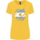 Torn Argentina Flag Argentinian Day Football Womens Wider Cut T-Shirt Yellow