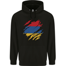 Torn Armenia Flag Armenian Day Football Childrens Kids Hoodie Black