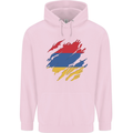 Torn Armenia Flag Armenian Day Football Childrens Kids Hoodie Light Pink