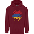 Torn Armenia Flag Armenian Day Football Childrens Kids Hoodie Maroon