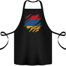 Torn Armenia Flag Armenian Day Football Cotton Apron 100% Organic Black