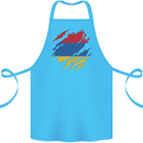 Torn Armenia Flag Armenian Day Football Cotton Apron 100% Organic Turquoise