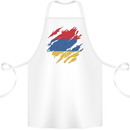Torn Armenia Flag Armenian Day Football Cotton Apron 100% Organic White