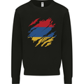 Torn Armenia Flag Armenian Day Football Kids Sweatshirt Jumper Black