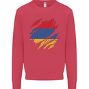 Torn Armenia Flag Armenian Day Football Kids Sweatshirt Jumper Heliconia