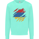 Torn Armenia Flag Armenian Day Football Kids Sweatshirt Jumper Peppermint