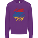 Torn Armenia Flag Armenian Day Football Kids Sweatshirt Jumper Purple
