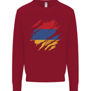 Torn Armenia Flag Armenian Day Football Kids Sweatshirt Jumper Red