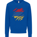 Torn Armenia Flag Armenian Day Football Kids Sweatshirt Jumper Royal Blue