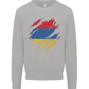 Torn Armenia Flag Armenian Day Football Kids Sweatshirt Jumper Sports Grey