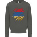 Torn Armenia Flag Armenian Day Football Kids Sweatshirt Jumper Storm Grey