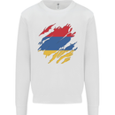 Torn Armenia Flag Armenian Day Football Kids Sweatshirt Jumper White