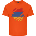 Torn Armenia Flag Armenian Day Football Kids T-Shirt Childrens Orange