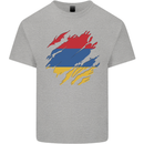 Torn Armenia Flag Armenian Day Football Kids T-Shirt Childrens Sports Grey