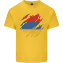 Torn Armenia Flag Armenian Day Football Kids T-Shirt Childrens Yellow