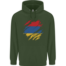 Torn Armenia Flag Armenian Day Football Mens 80% Cotton Hoodie Forest Green