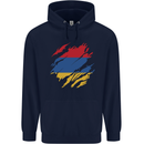 Torn Armenia Flag Armenian Day Football Mens 80% Cotton Hoodie Navy Blue