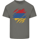 Torn Armenia Flag Armenian Day Football Mens Cotton T-Shirt Tee Top Charcoal
