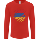 Torn Armenia Flag Armenian Day Football Mens Long Sleeve T-Shirt Red