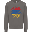 Torn Armenia Flag Armenian Day Football Mens Sweatshirt Jumper Charcoal