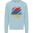 Torn Armenia Flag Armenian Day Football Mens Sweatshirt Jumper Light Blue