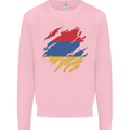 Torn Armenia Flag Armenian Day Football Mens Sweatshirt Jumper Light Pink