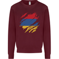Torn Armenia Flag Armenian Day Football Mens Sweatshirt Jumper Maroon