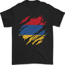 Torn Armenia Flag Armenian Day Football Mens T-Shirt 100% Cotton Black