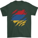 Torn Armenia Flag Armenian Day Football Mens T-Shirt 100% Cotton Forest Green
