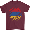 Torn Armenia Flag Armenian Day Football Mens T-Shirt 100% Cotton Maroon