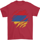 Torn Armenia Flag Armenian Day Football Mens T-Shirt 100% Cotton Red