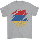 Torn Armenia Flag Armenian Day Football Mens T-Shirt 100% Cotton Sports Grey
