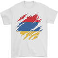 Torn Armenia Flag Armenian Day Football Mens T-Shirt 100% Cotton White