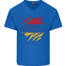 Torn Armenia Flag Armenian Day Football Mens V-Neck Cotton T-Shirt Royal Blue