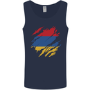 Torn Armenia Flag Armenian Day Football Mens Vest Tank Top Navy Blue