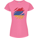 Torn Armenia Flag Armenian Day Football Womens Petite Cut T-Shirt Azalea