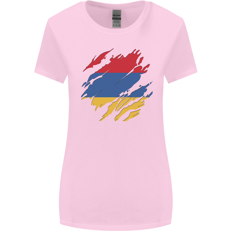 Torn Armenia Flag Armenian Day Football Womens Wider Cut T-Shirt Light Pink