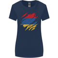 Torn Armenia Flag Armenian Day Football Womens Wider Cut T-Shirt Navy Blue